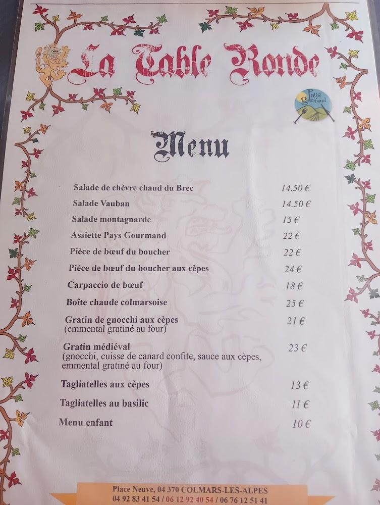 La Table Ronde - Menu Image 1